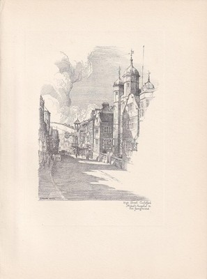 1929 GUILDFORD HIGH STREET - Antique Surrey Print - Art - 10.15 x 7.25 Inches