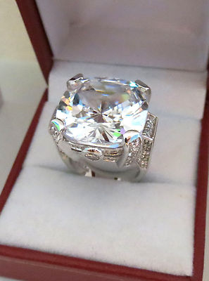 New Designer Charles Winston Cubic Zirconia CZ Sterling Silver Ring 18.87 Grams