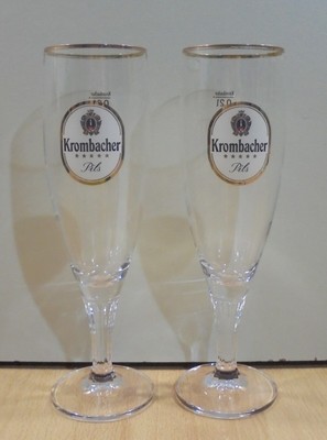 KROMBACHER PILS BEER ADVERTISIGN SET OF TWO GLASSES 200ML