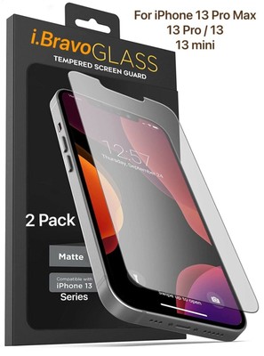 2 Pack For iPhone 13 Pro Max mini Matte Tempered Glass Fingerprint/Oil Resistant