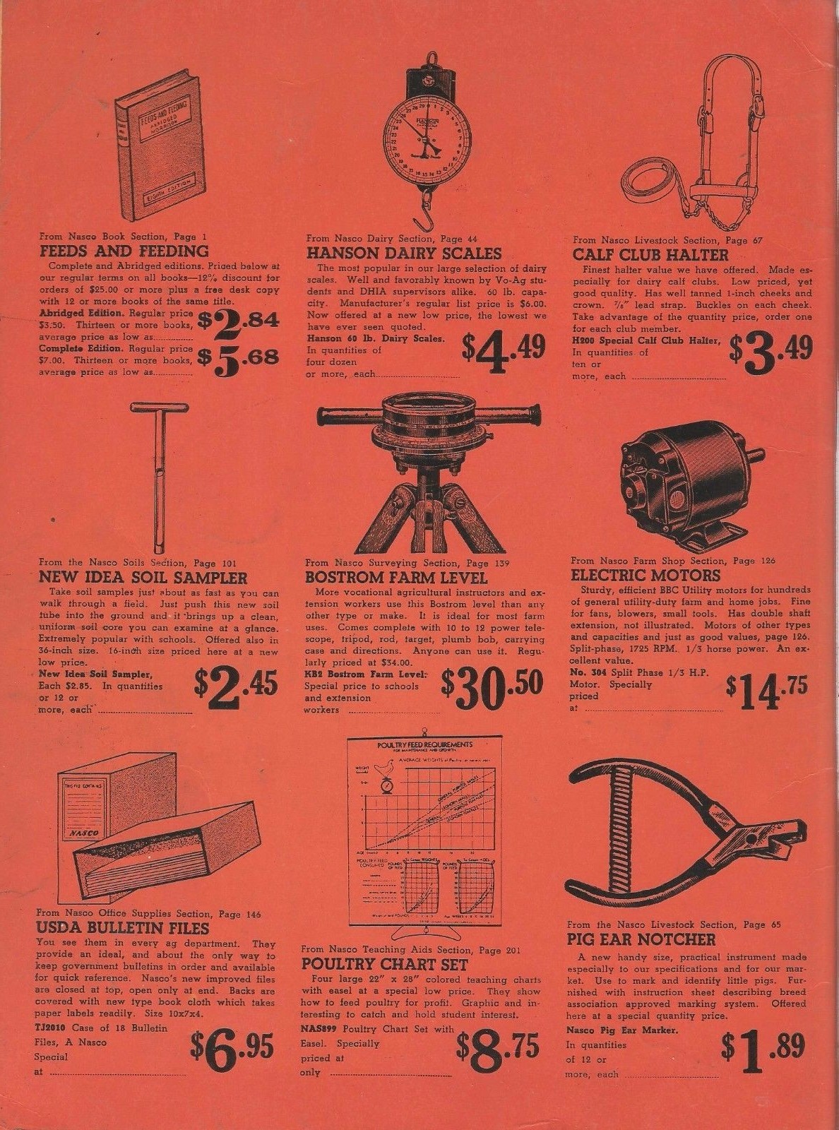 Vintage 1950 NASCO Farming Catalog * Agriculture Farm Supply Equipment *********