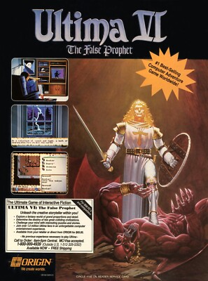 Ultima VI 6 The False Prophet PC Game Big Box Ad Art Print Wall Poster 13'' X 18''