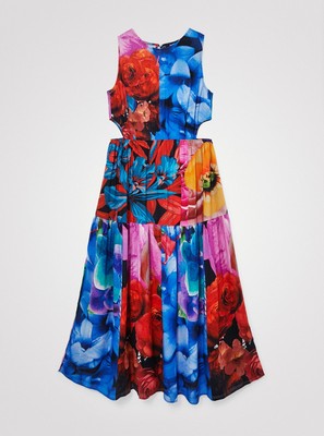 DESIGUAL DESIGUAL KLEID FRAU LANG ÄRMELLOS FANTASIE 22SWVW56 100% VISKOSE