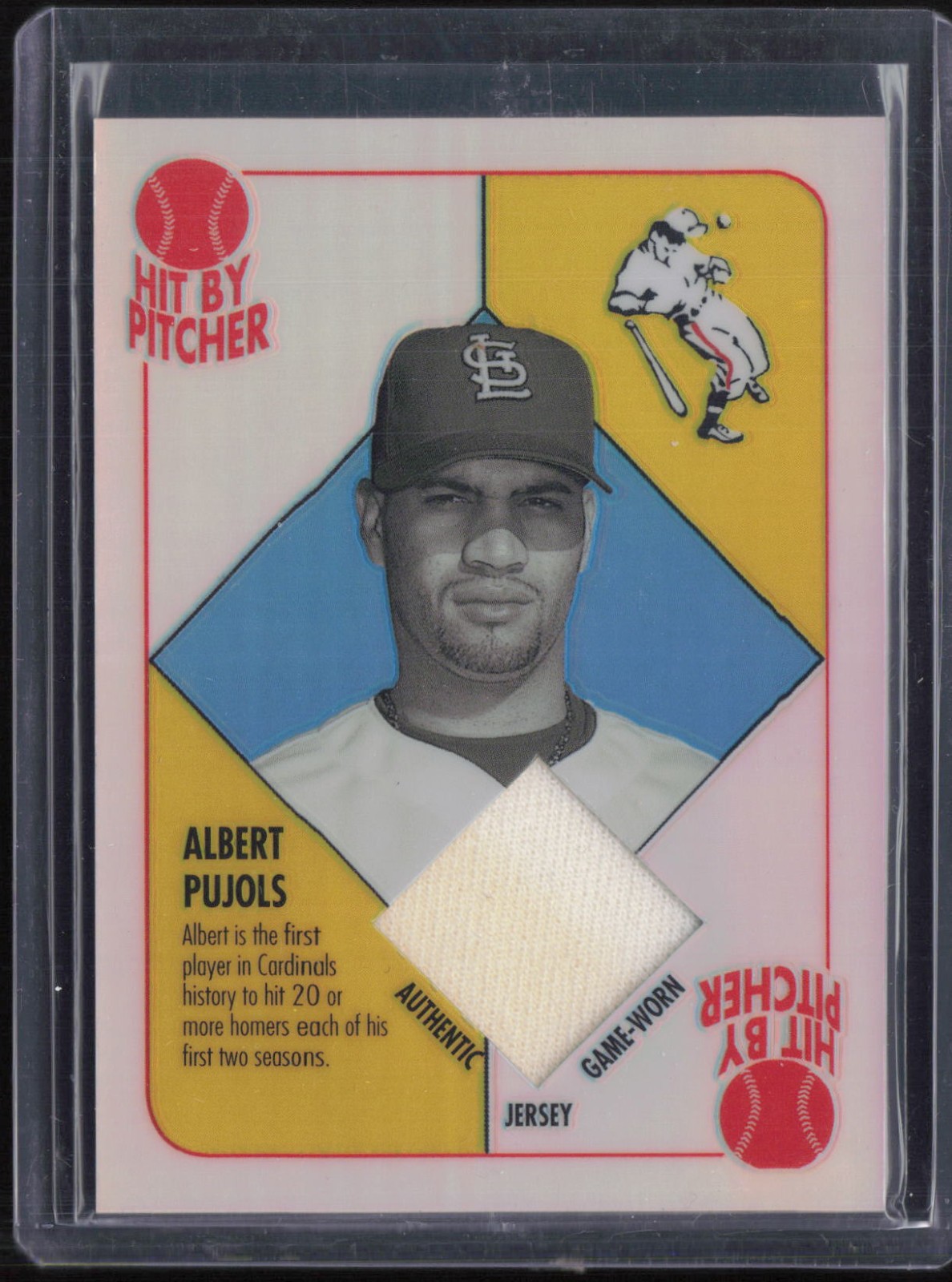 2003 Topps Chrome Refractor Albert Pujols Game Worn Jersey