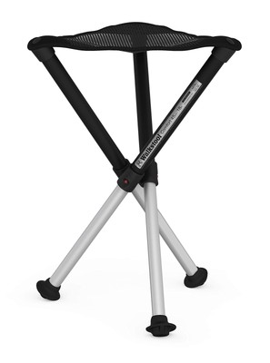 Walkstool - Comfort Model - Black and Silver - 3 Legged Folding Stool in Alumini