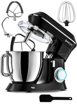 MalTec Küchenroboter MaltecChef2200W Schwarz Quirlen Kneten Mischen Zubehör 