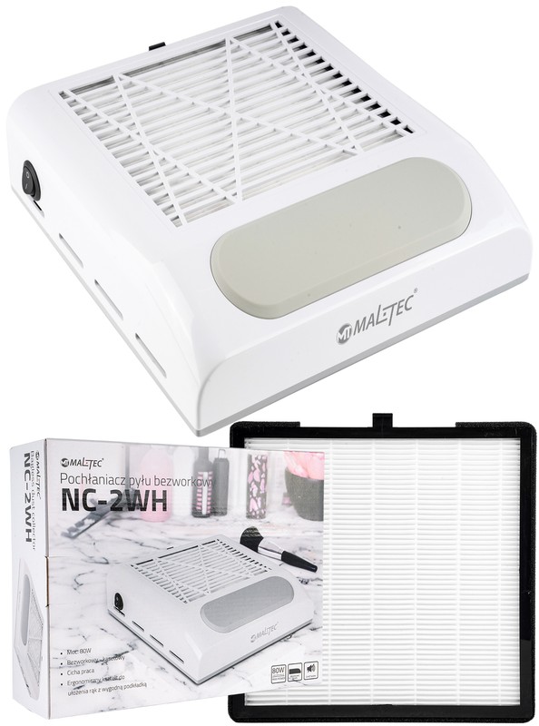 Maltec 80w Beutelloser Nagelstaubabsauger Tischabsaugung Profi-Nagelsauger WeiÃ