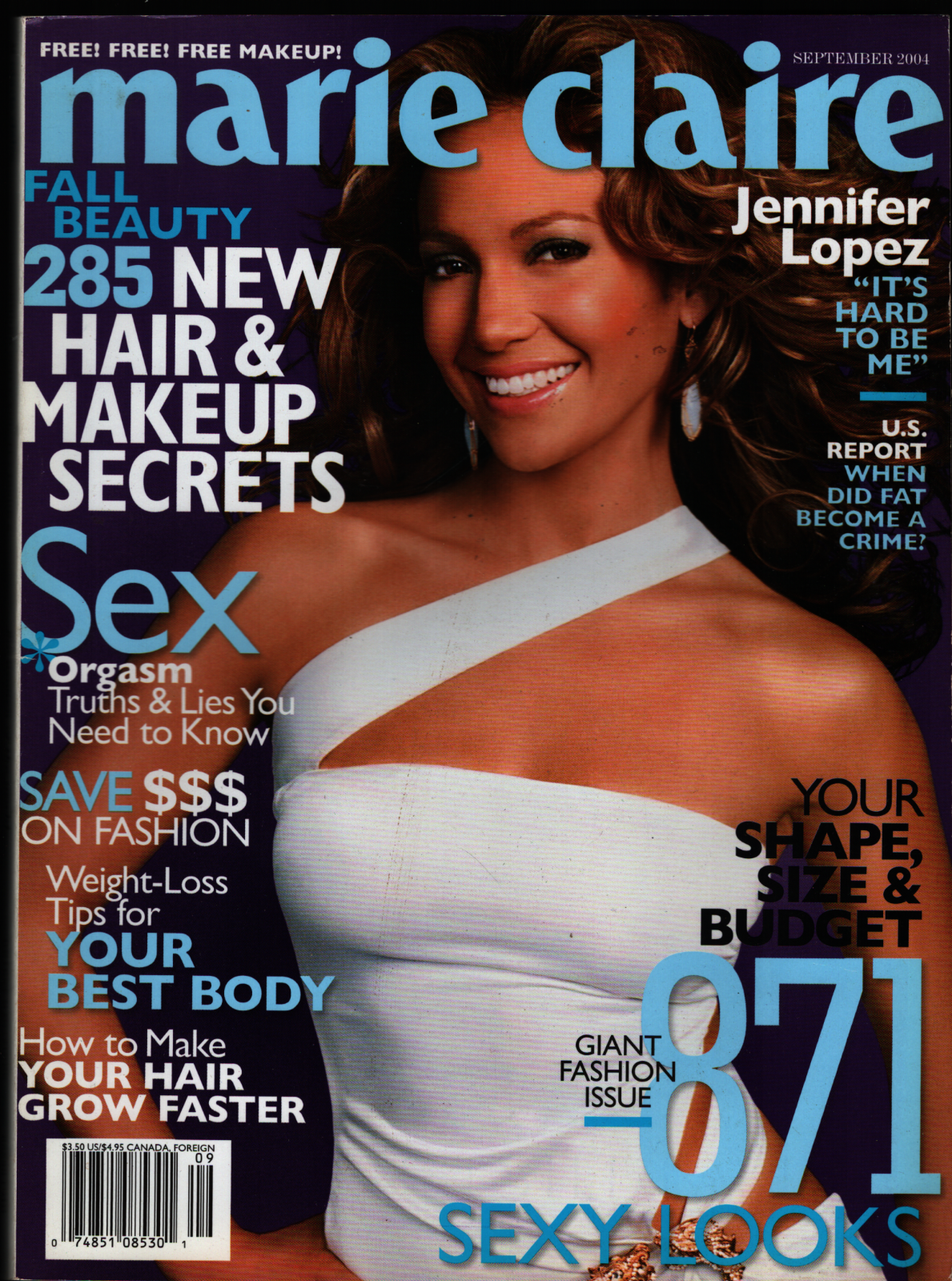 Marie Claire Fashion Magazine September 2004 Jennifer Lopez