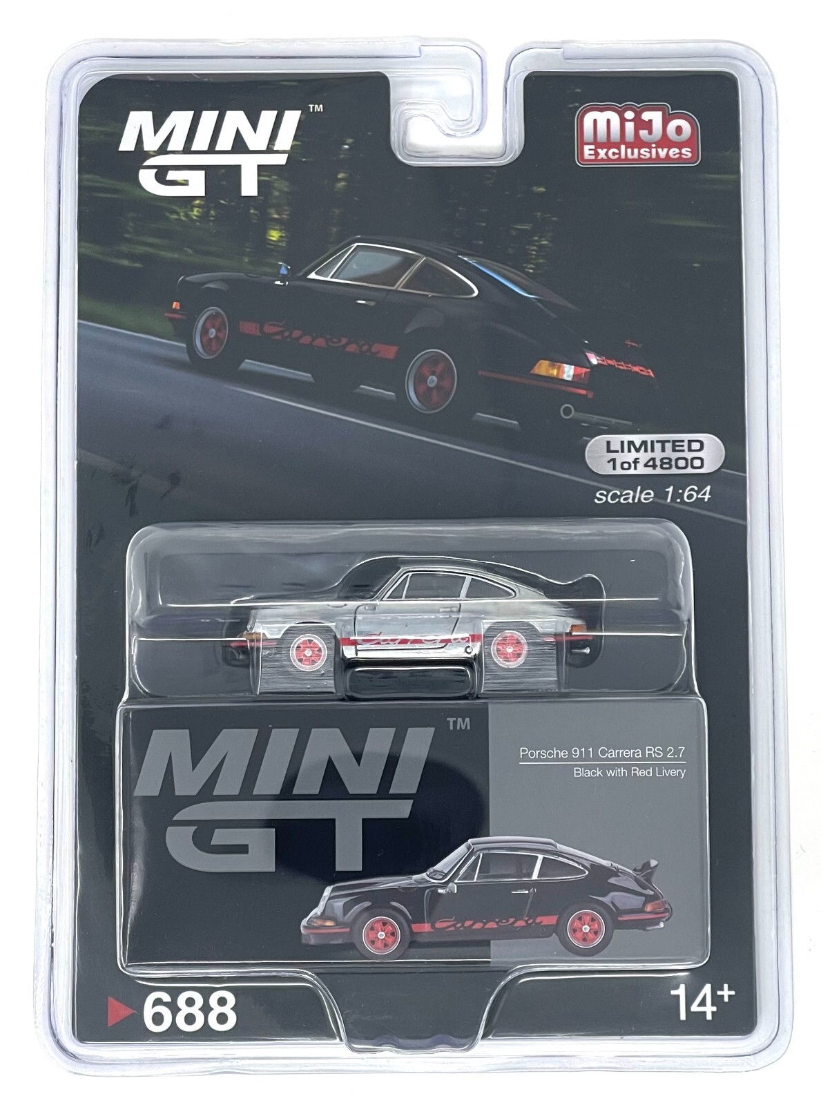 Chase! Mini GT 1:64 Porsche 911 Carrera RS 2.7 Black with