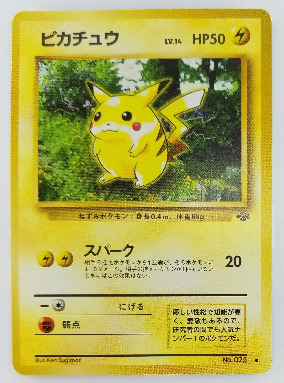 Pikachu Japanese Pokemon Card Nintendo No.025 LV.14 HP.50 Pikachu Japanese Pokemon Card Nintendo No.025 LV.14 HP.50