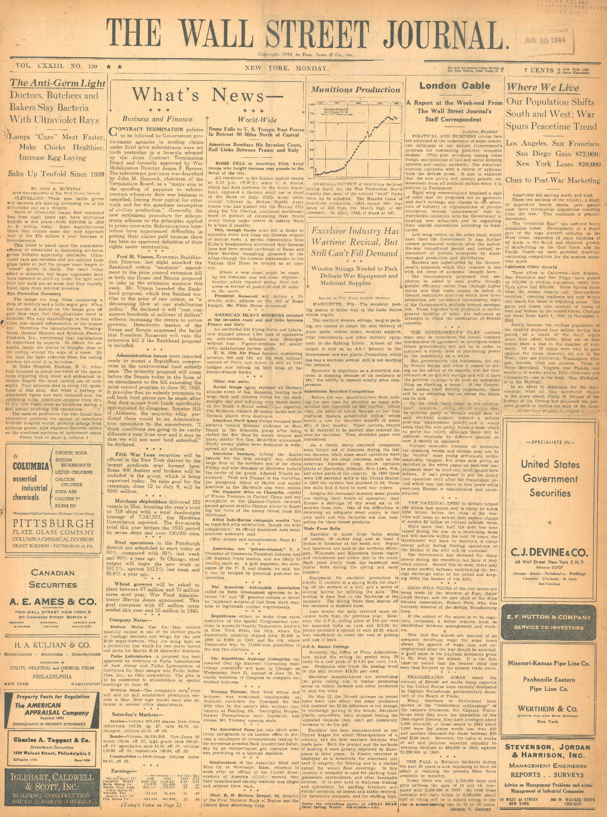 1957 WSJ Wall Street Journal Original Birthday International