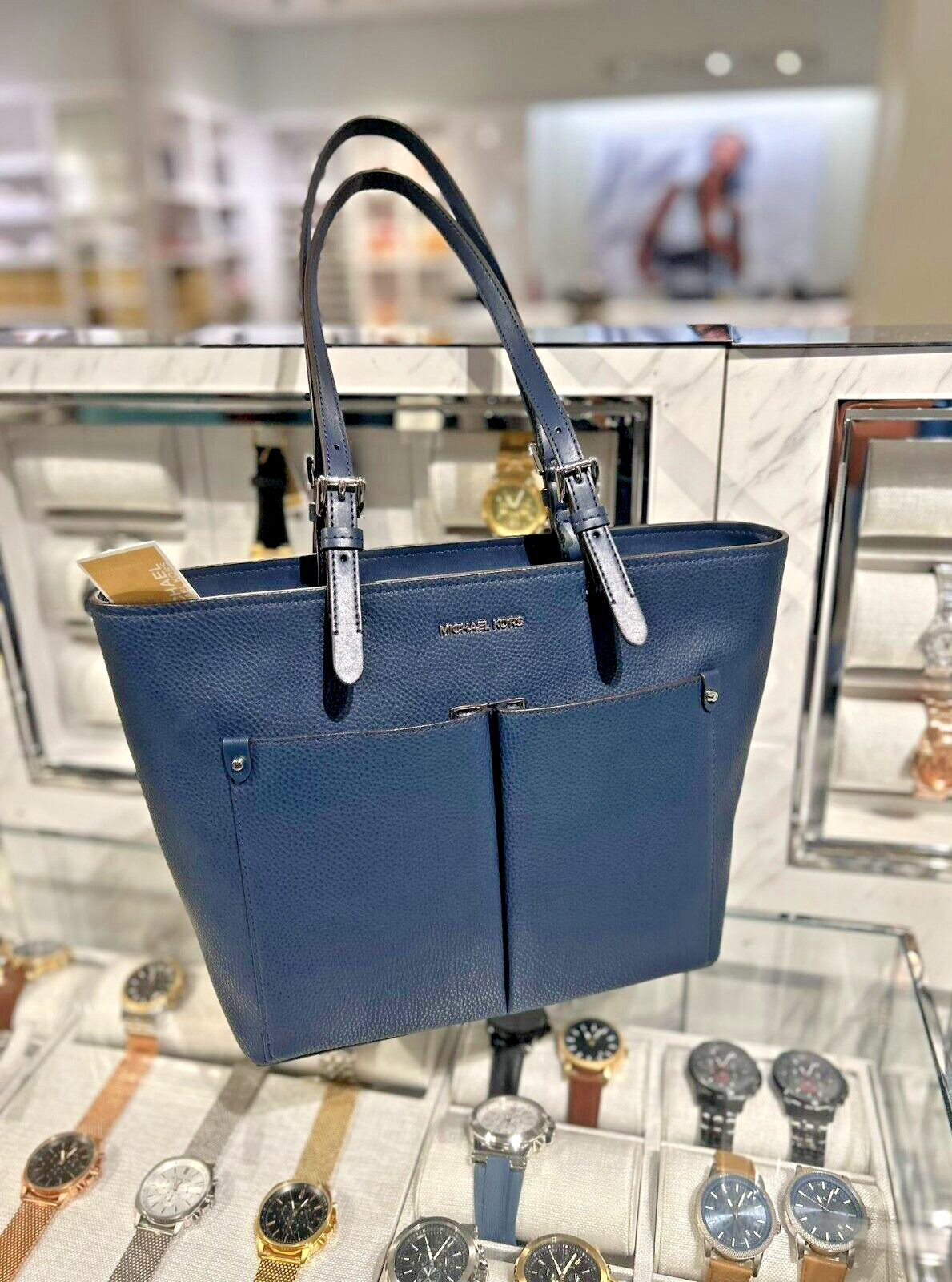 Michael Kors Jet Set Travel MD Non-Leather Vegan Double Pocket