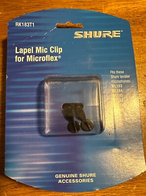 Shure RK183T1 Lapel Mic Clip Microflex Microphone Holder New Unused. 2 Clips