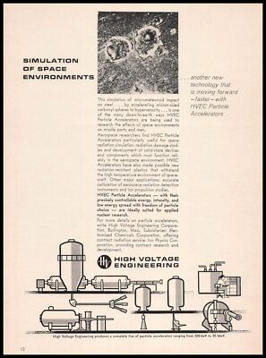 1964 High Voltage Engineering Burlington Massachusetts Space Photo Print Ad