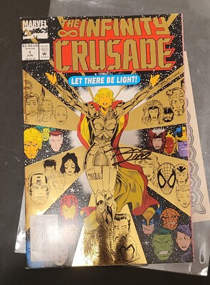 Marvel Comics The Infinity Crusade # 1 gold foil Signed by Ron LIM - COA 