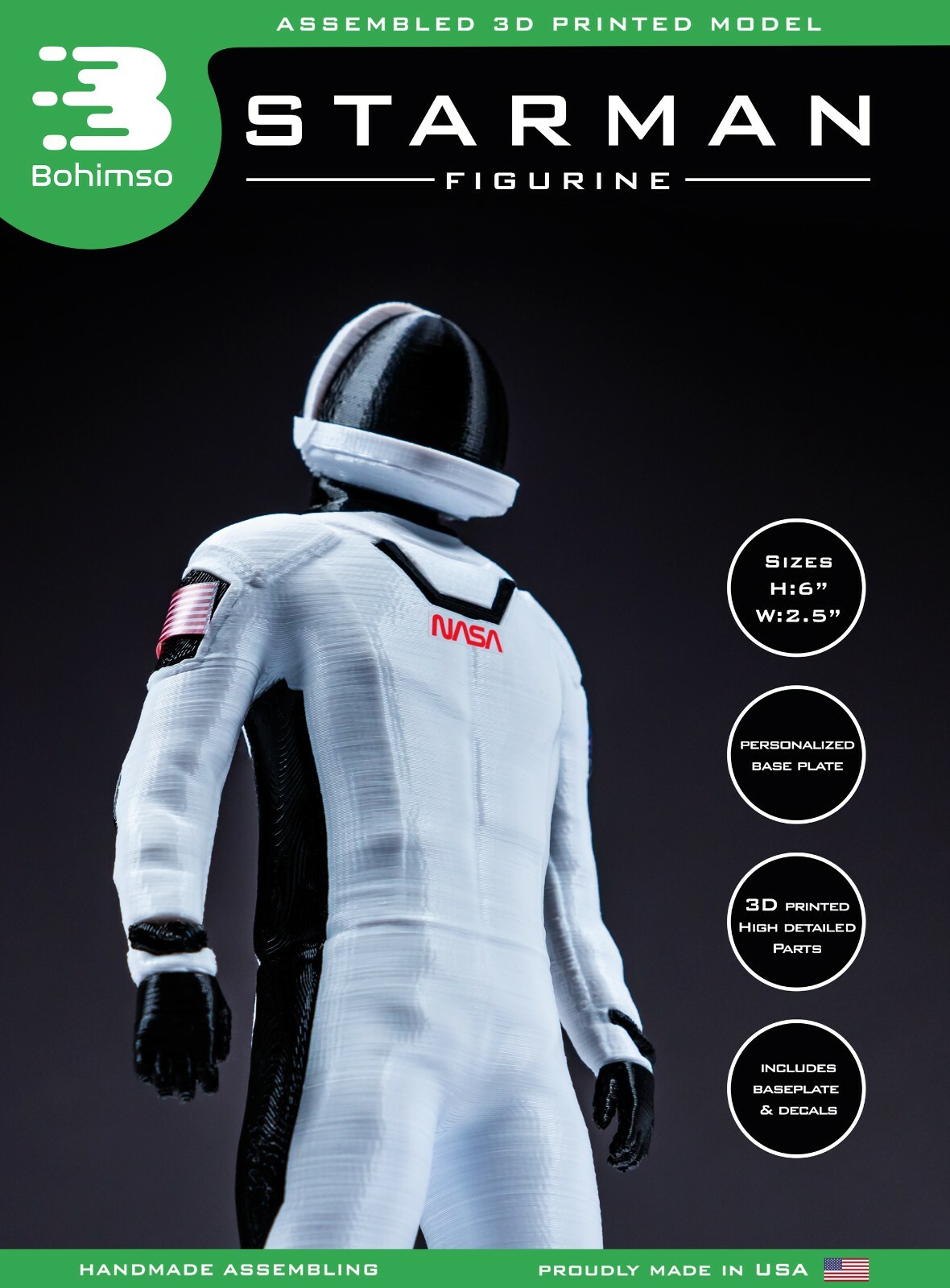 STARMAN Plastic Figure 3d Print SpaceX astronaut SpaceX