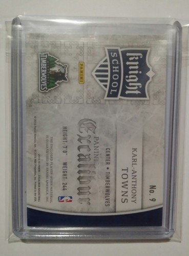 2016 Panini #9 Karl Anthony Towns RC 1st Year Game Used Jersey Card