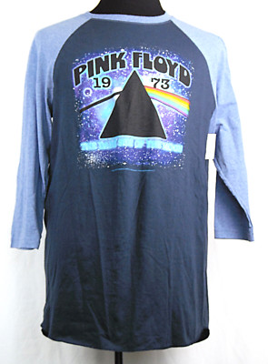 NEW NWT Pink Floyd 1973 Dark Side of The Moon Blue 3/4 Sleeve S/S T-Shirt L