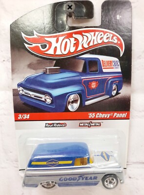 Hot Wheels Slick Rides  55 Chevy Panel Goodyear Blue/Silver RR