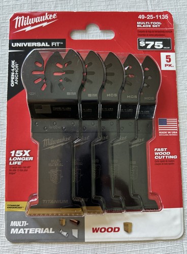 MILWAUKEE MULTI-TOOL BLADE SET 5 Pack•49-25-1135