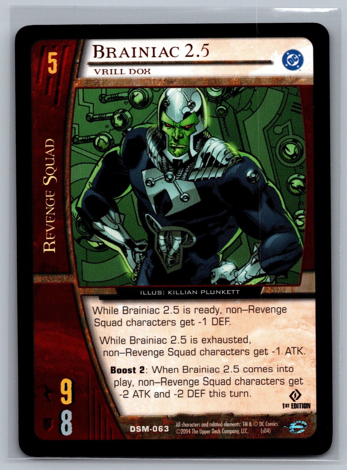 スケッチカード DC Universe Brainiac Marvel OVERPOWER DC 8E ENERGY POWER CARD - Brainiac - Very