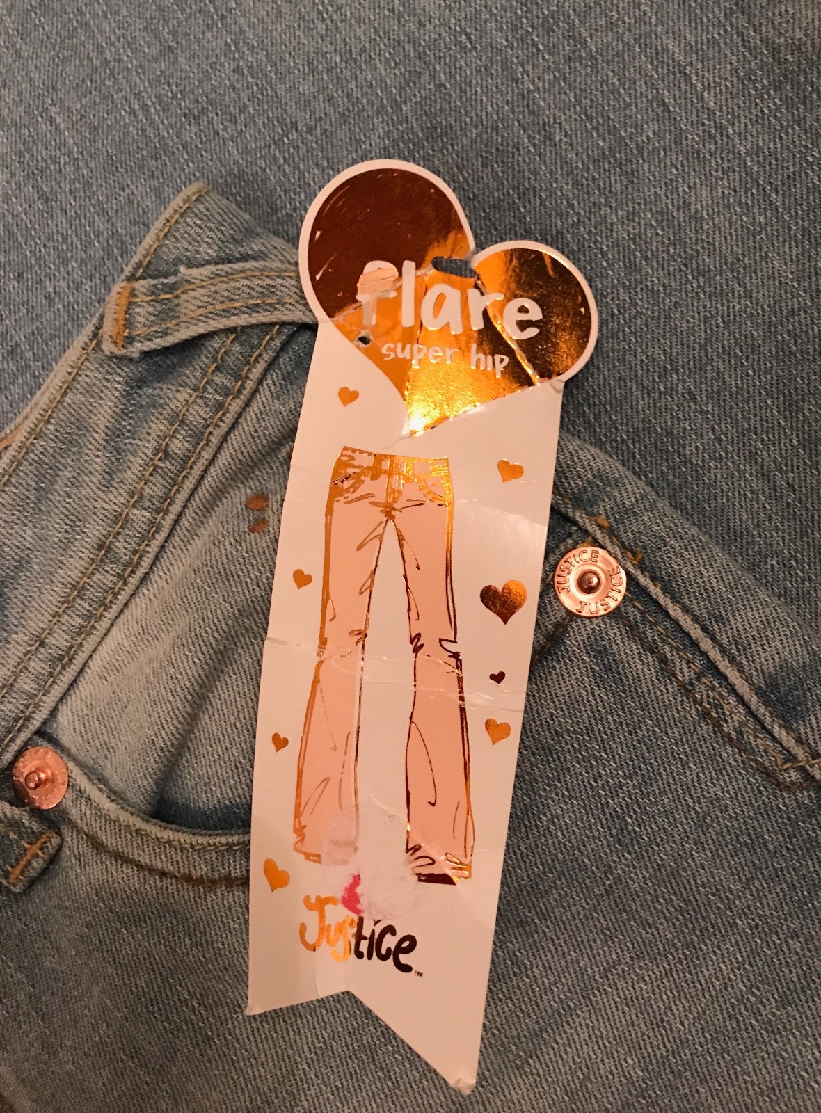 New Justice Girls  size 12R Light Wash Jeans Distressed Flare