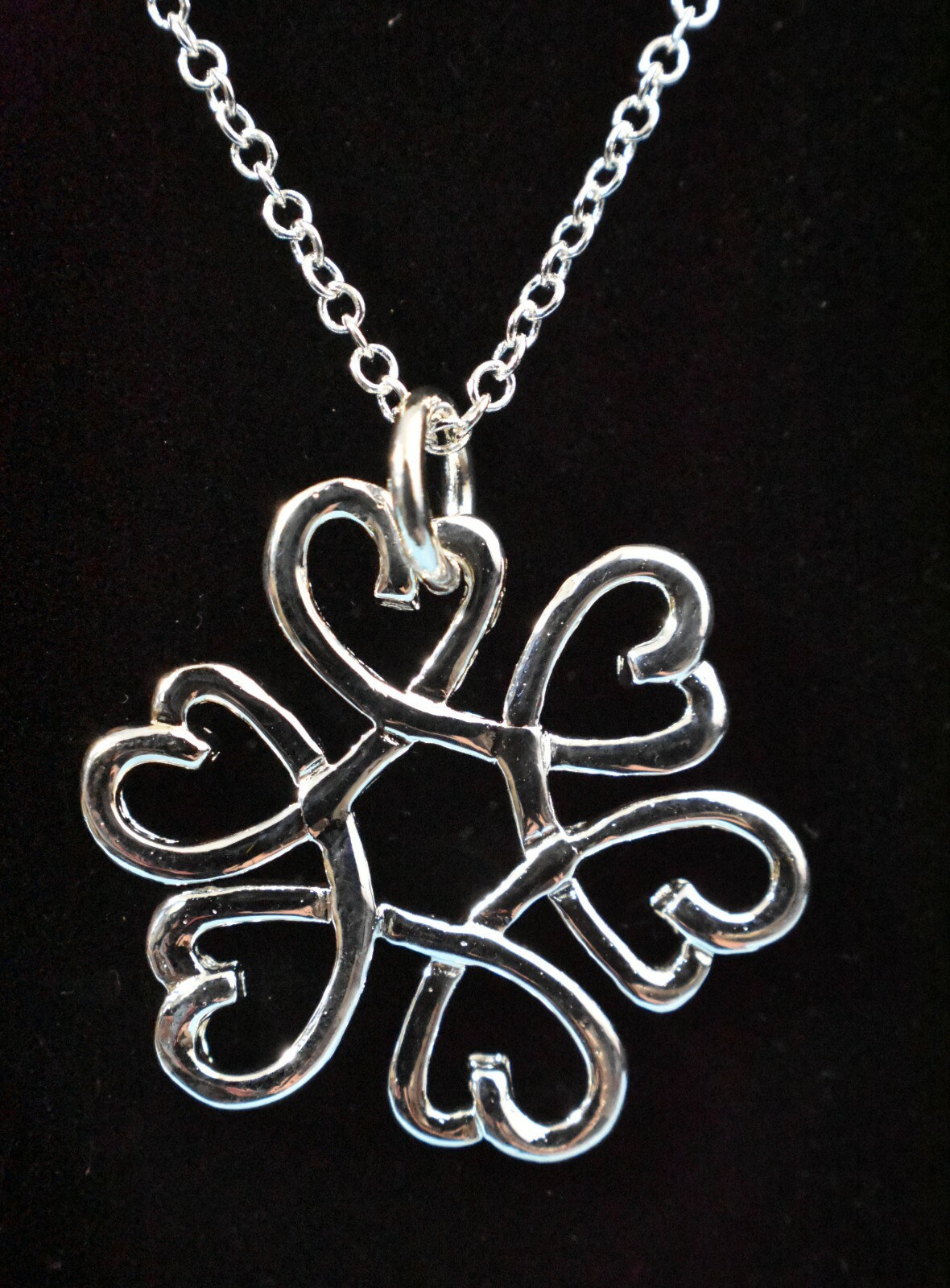 Sterling Silver Heart Necklace & Earring Set - NEW In Box | eBay