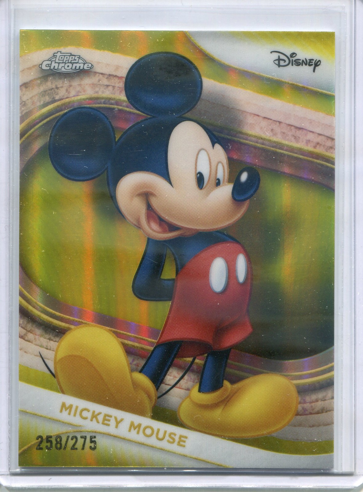 2025 Topps Chrome Disney #1 Mickey Mouse Yellow Refractor