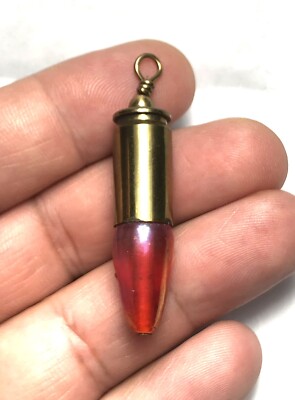 Real Bullet  Lugar 9mm Brass Shell Red Tip Women Ladies Pendant