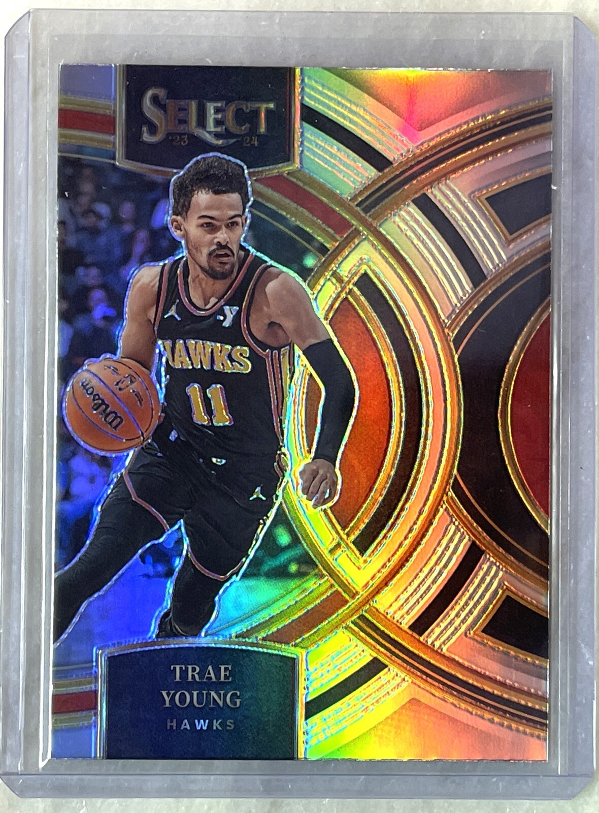 2023-24 Panini Select Trae Young Premier Silver Prizm - #158