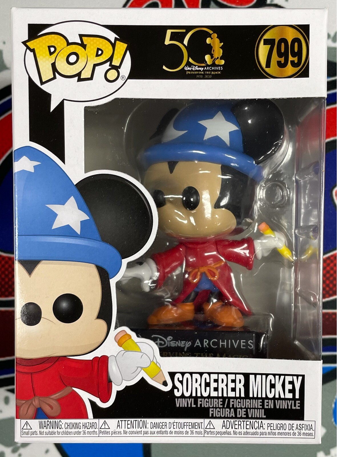 【サイン、プロテクター付き】Funko pop ディズニー ソーサラーミッキー Disney Fantasia Sorcerer Mickey Mouse Artist Series Funko