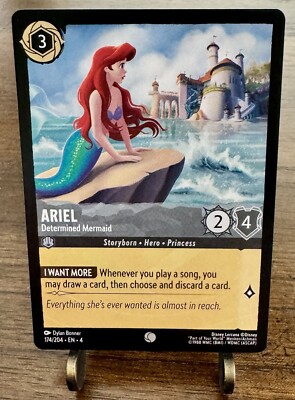 TCG Disney Lorcana ARIEL~DETERMINED MERMAID Ursula s Return 174/204 COMMON Mint!