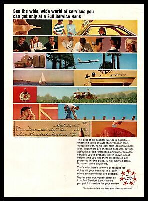 1966 Full Service Banks Auto Vacation Education Home Farm Loans Vintage Print Ad