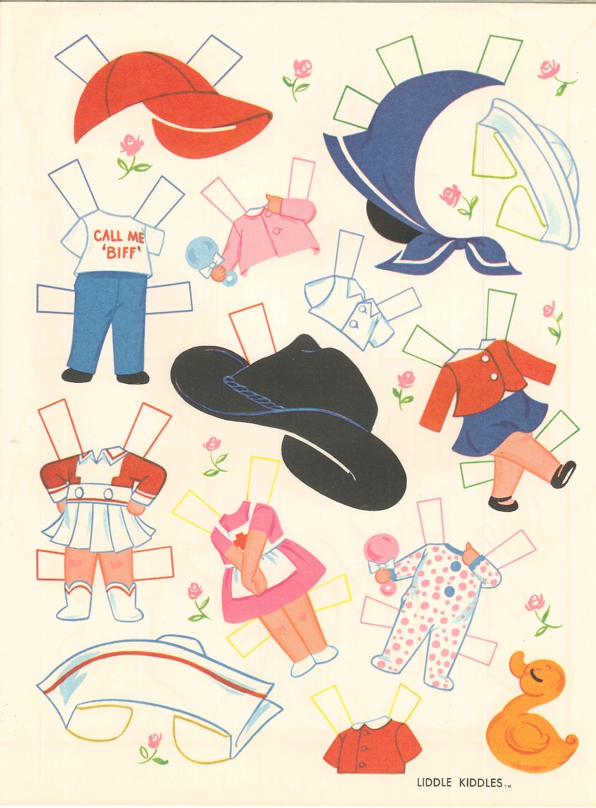 VINTGE 1960s LIDDLE KIDDLE PAPER DOLL CUTE LASR REPRODUCTIN~OrIg SZE UNCT FREE S