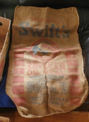 SWIFT'S SOYBEAN OIL MEAL 100LB FEED SACK BURLAP