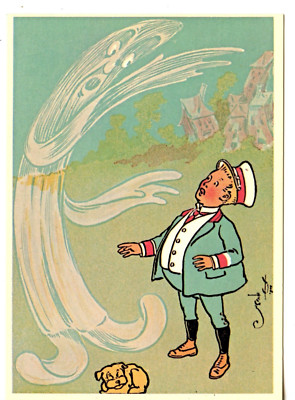 Ghost ?-Storybook Billy Bounce Illustration-W. W. Denslow Artist-1985 Postcard