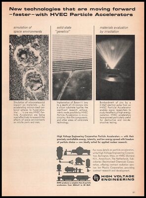 1964 High Voltage Engineering Space Photo Particle Accelerators Vintage Print Ad