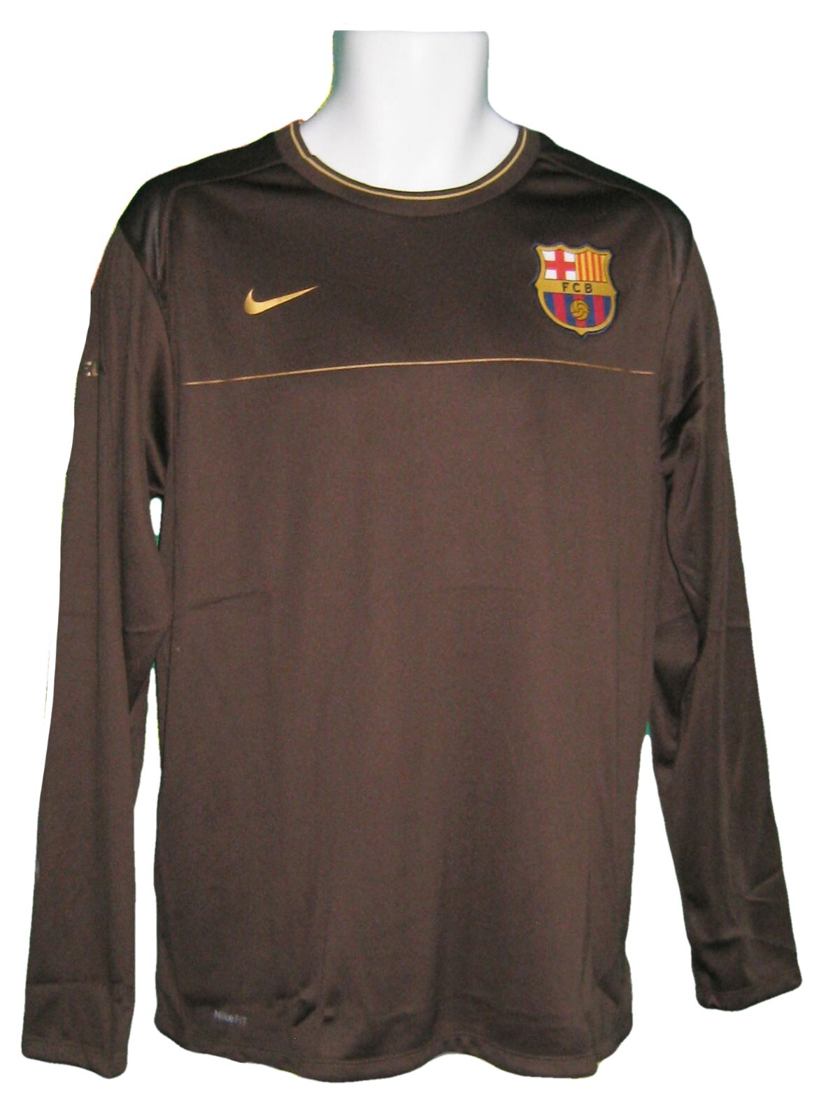 New Vintage NIKE BARCELONA Football Club Training Long Sleeved Shirt Brown L 91201538270 eBay