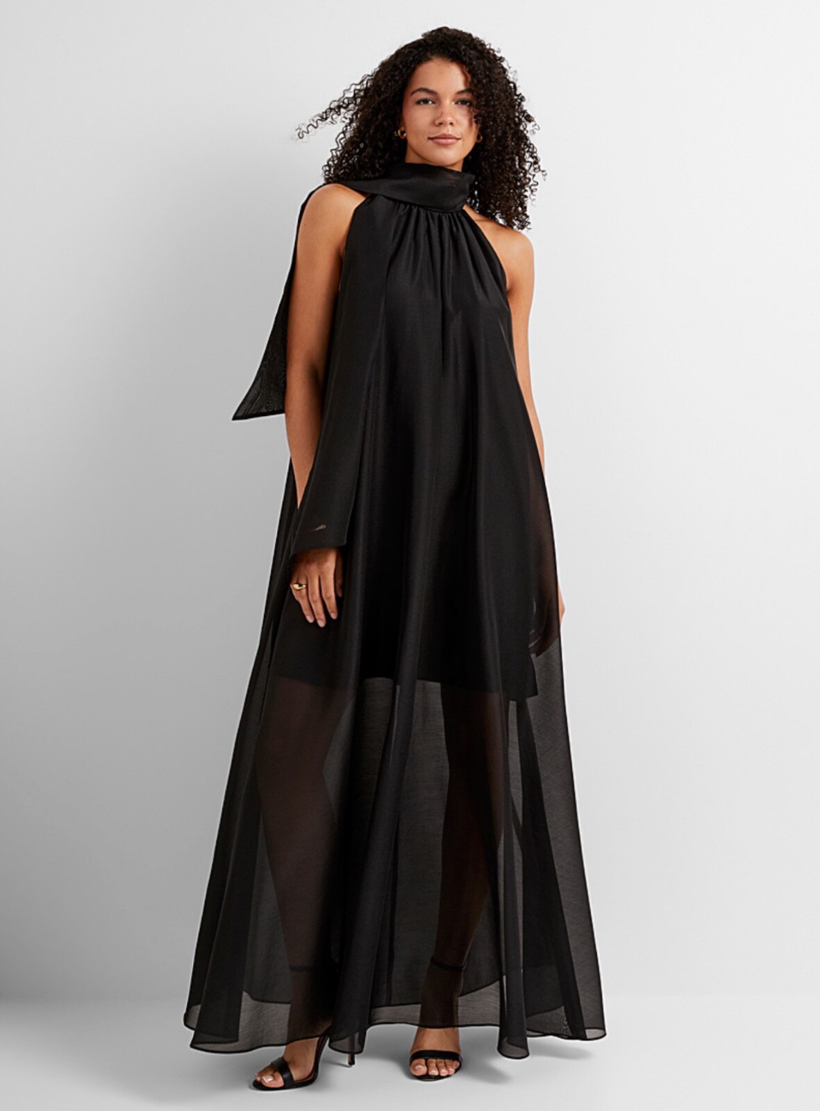 Ted Baker Arikaa Organza Maxi Dress With Neck Tie Detail Ted