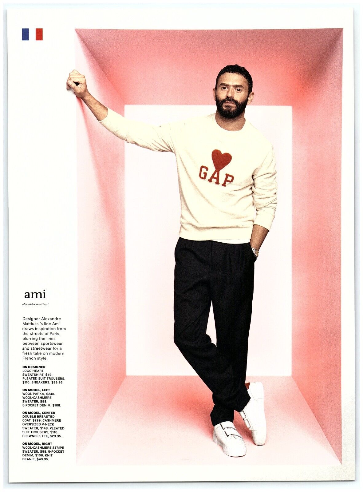 Designer Alexandre Mattiussi AMI x GAP Collection Logo