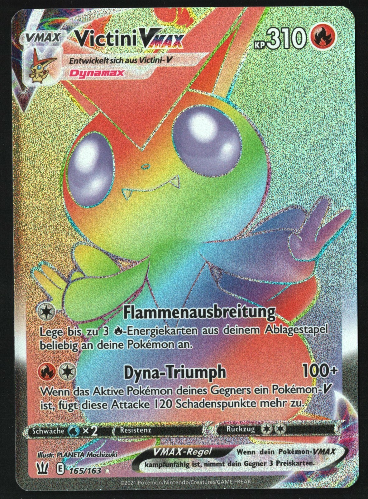 Pokemon Karte - Victini VMax 165163 HOLO - SWSH Kampfstile - Deutsch