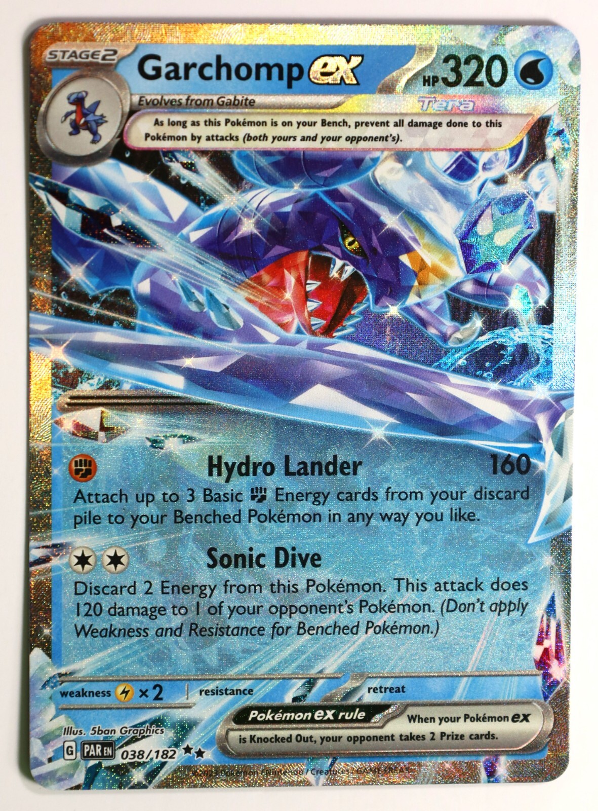 Pokemon TCG Garchomp ex - 038/182 Paradox Rift Holo Double Rare | eBay