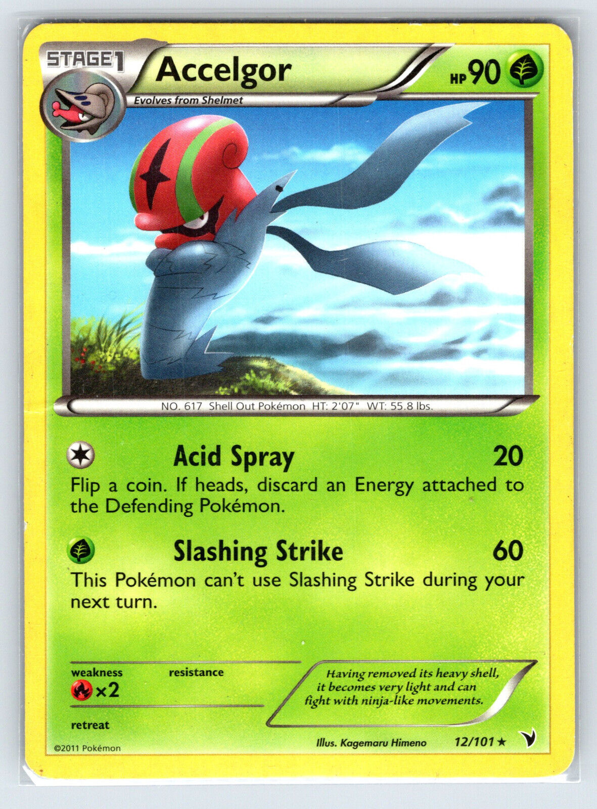 Accelgor 12/101 Noble Victories Rare Pokemon Card TCG LP/MP Accelgor 12/101 Noble Victories Rare Pokemon Card TCG LP/MP