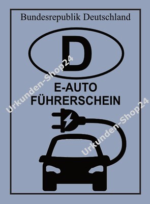 E-Auto-Führerschein, PKW, Elektroauto, Geburtstag, Geschenk, Lustig Gag - AU-568