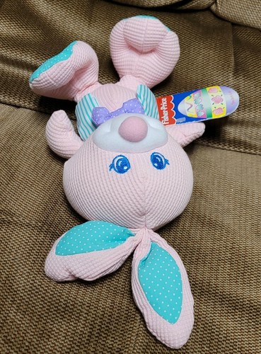 NEW VTG 1997 Fisher Price Thermal Waffle Weave Cozies Pink Bunny Rabbit Plush
