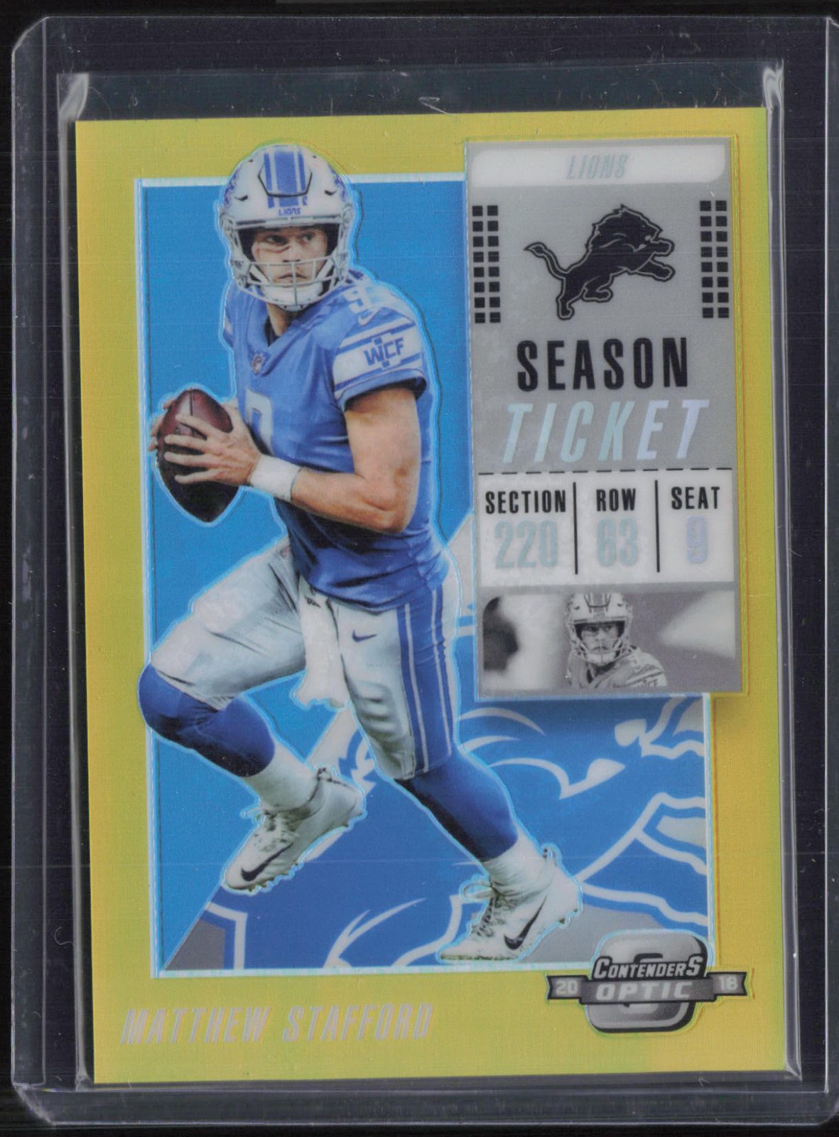 2018 Panini Contenders Optic Season Ticket Gold #62 Matthew Stafford 8/10