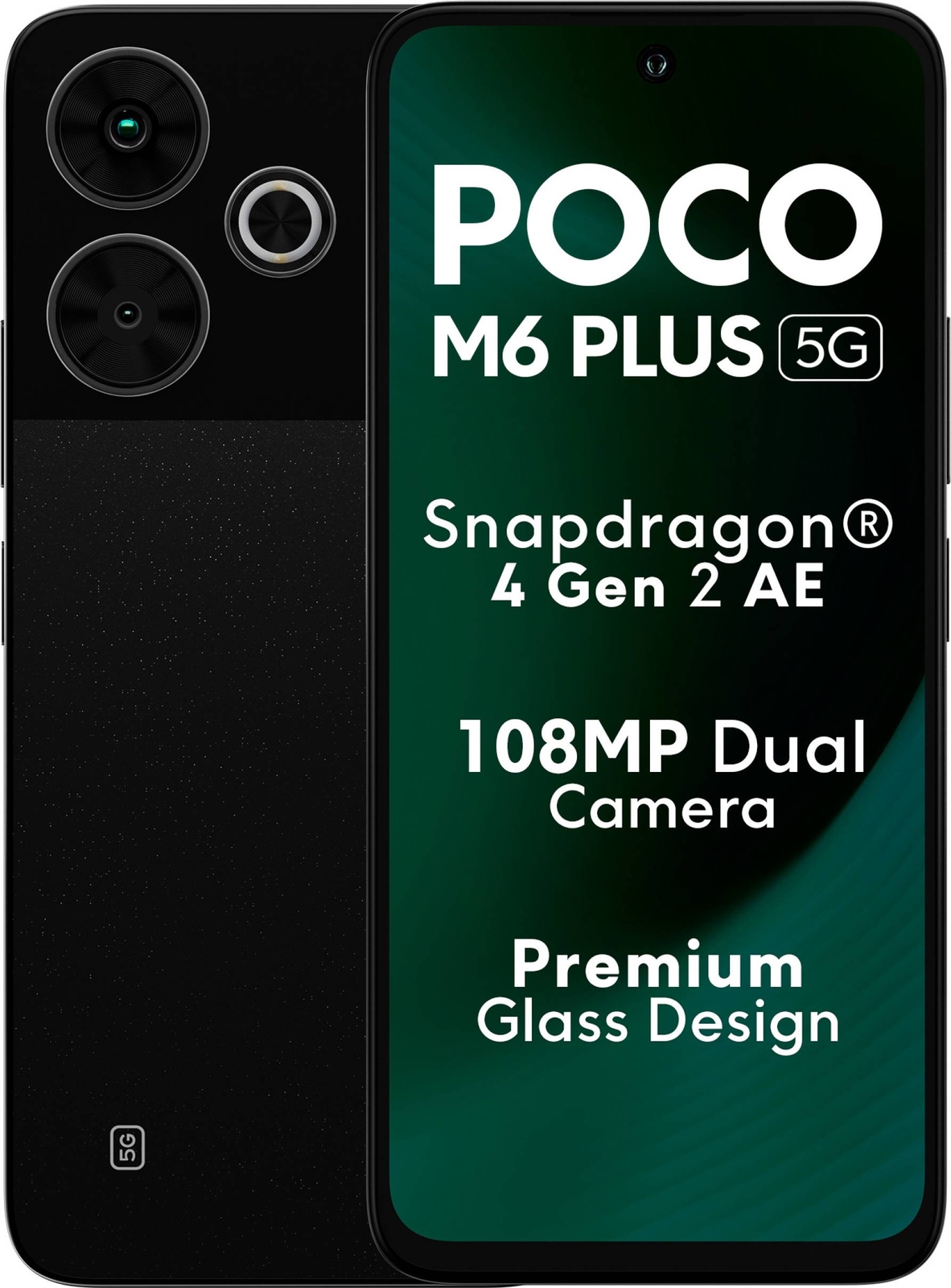 POCO M6 Plus 5G (Black 128 GB 6GB RAM)Snapdragon 4 108MP