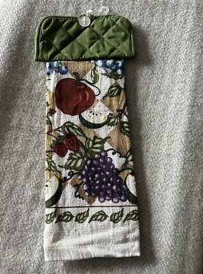 Handmade Fruit Dish Towel With Attached Pot Holder