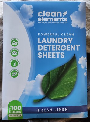 Laundry Detergent Sheets, 100 Loads, Fresh Linen Scent, Eco Friendly, Non Toxic