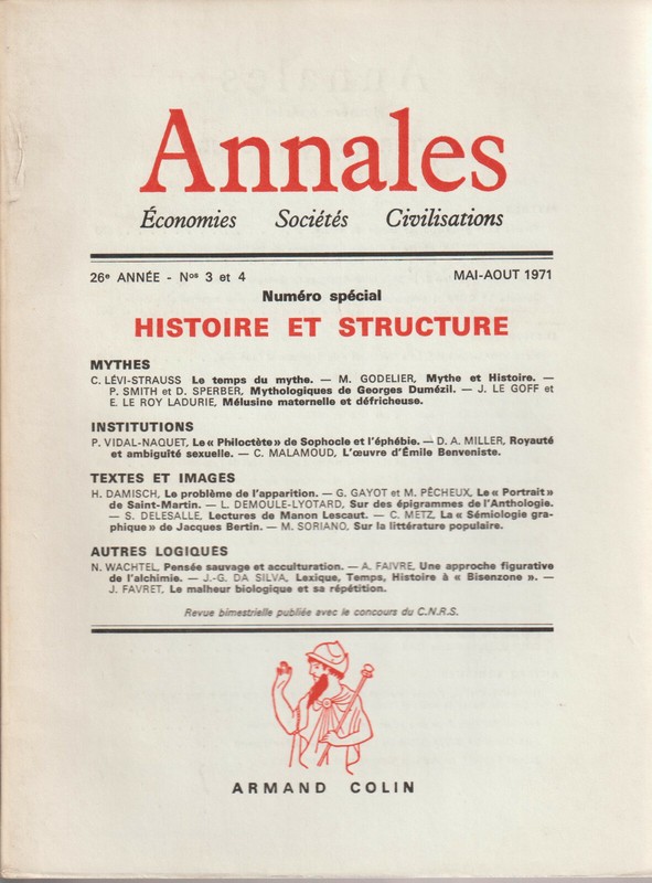 Annales Economies SociÃ©TÃ©S Civilisations Mai/Aout1971 NÂ°SpÃ©:Histoire & Structure